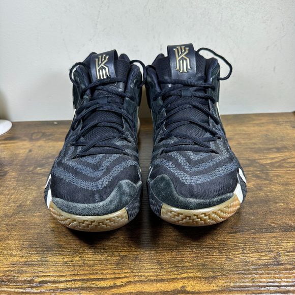 Nike Kyrie 4 Pitch Blue Metallic Gold Sneakers Shoes Men’s Size 10 - Picture 2 of 8